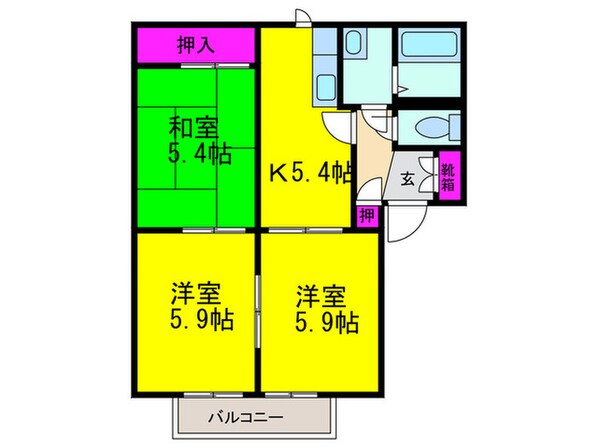 セントラルハイツＢの物件間取画像